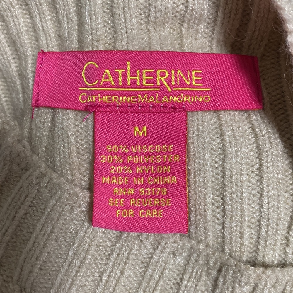 Light Brown / Cream Diamond Pattern Balloon Sleeve Sweater - Picture 7 of 7